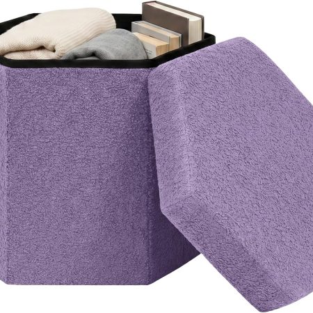 Hexagon storage ottoman footrest