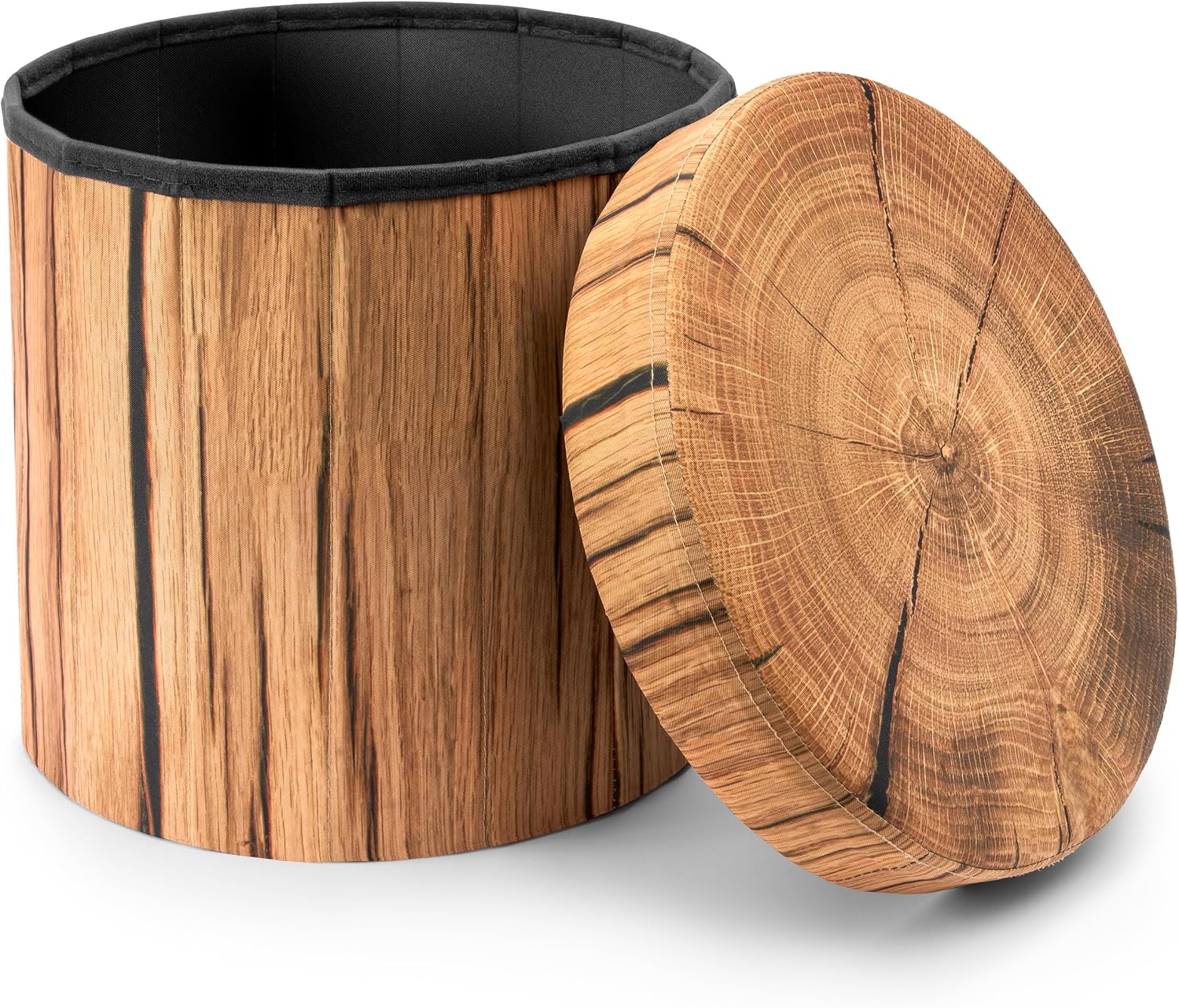 Tree stump storage ottoman